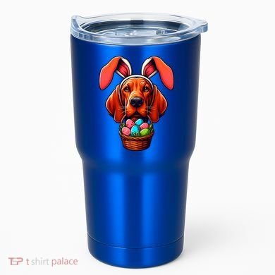 Cute Bunny Ears Redbone Coonhound Dog Easter Egg Hunt Mom Gift Tumbler