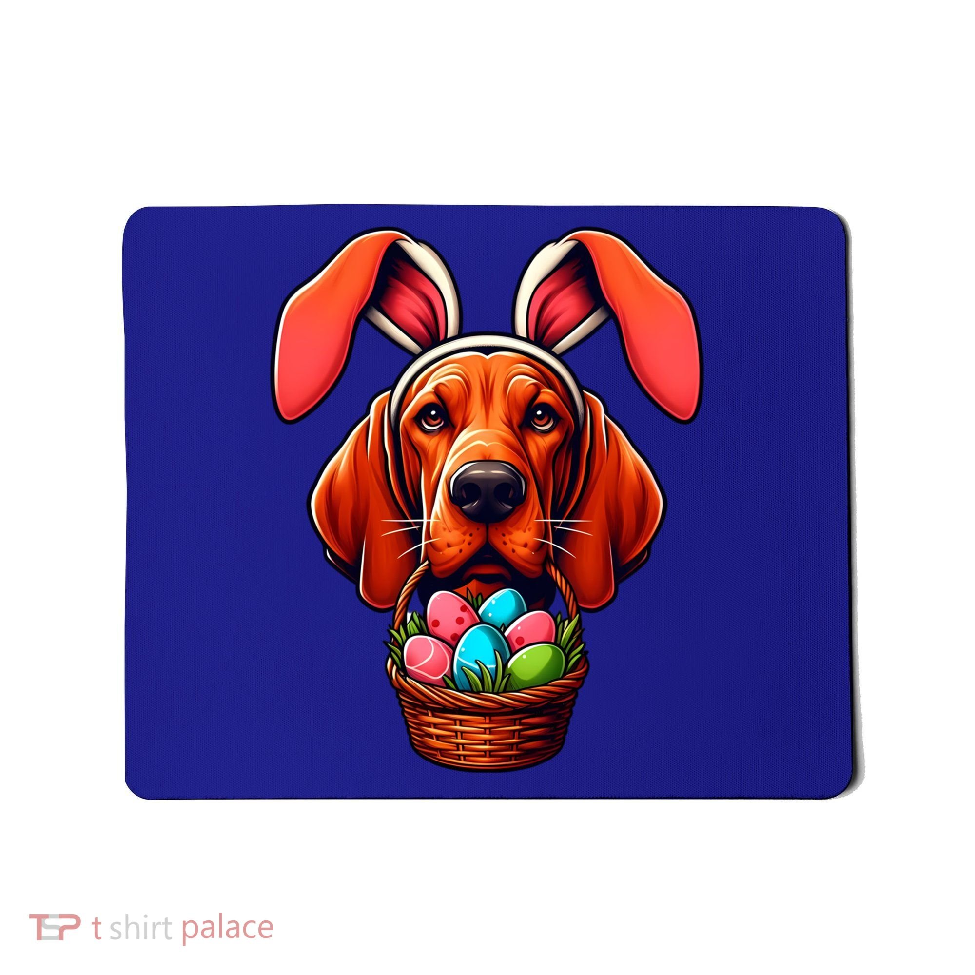 Cute Bunny Ears Redbone Coonhound Dog Easter Egg Hunt Mom Gift Mousepad