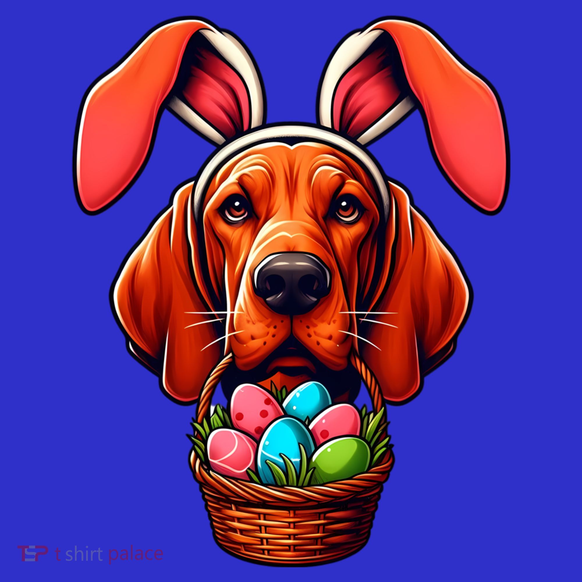 Cute Bunny Ears Redbone Coonhound Dog Easter Egg Hunt Mom Gift Mousepad