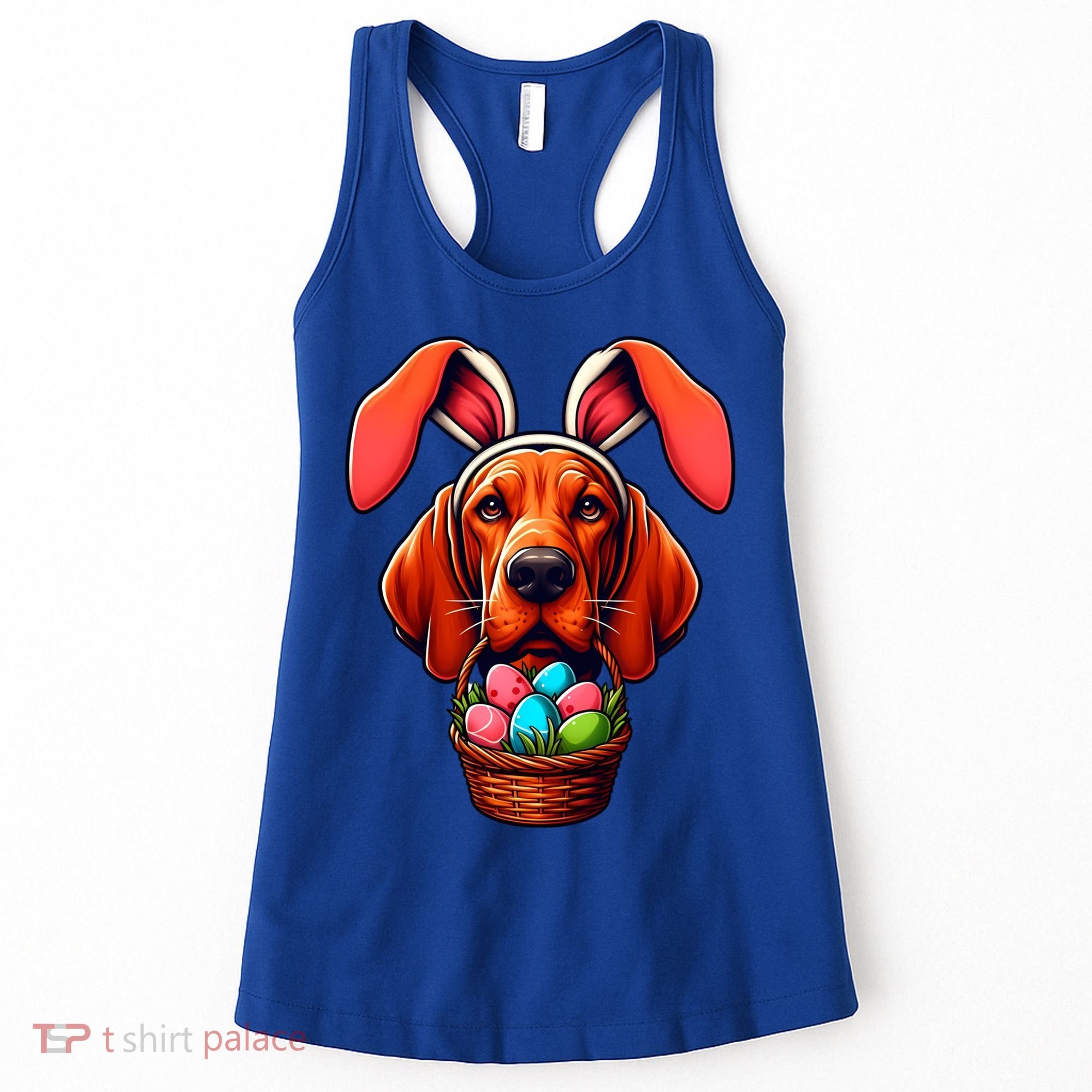 Cute Bunny Ears Redbone Coonhound Dog Easter Egg Hunt Mom Gift Women's Tank Top