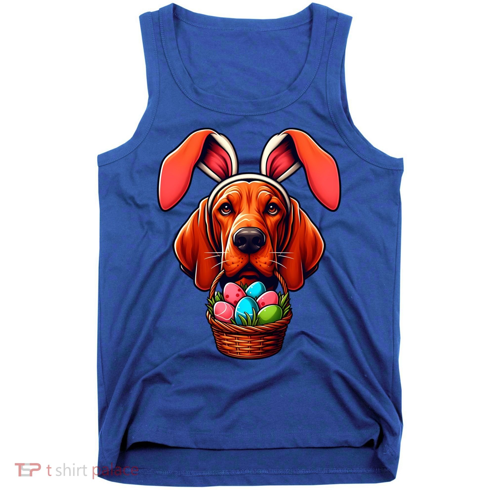 Cute Bunny Ears Redbone Coonhound Dog Easter Egg Hunt Mom Gift Tank Top