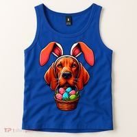 Cute Bunny Ears Redbone Coonhound Dog Easter Egg Hunt Mom Gift Tank Top thumb 2