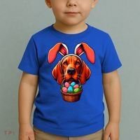 Cute Bunny Ears Redbone Coonhound Dog Easter Egg Hunt Mom Gift Toddler T-Shirt thumb 2