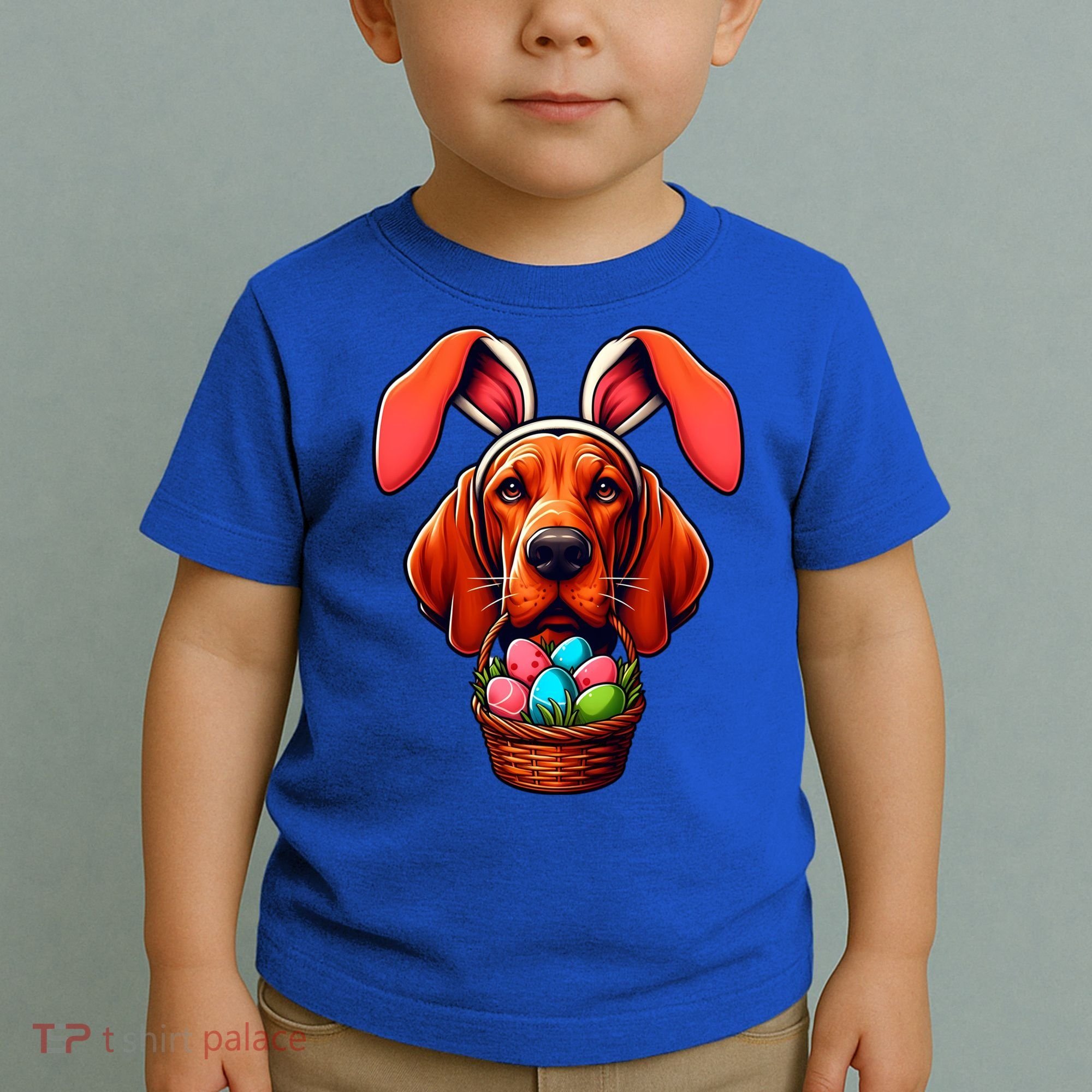 Cute Bunny Ears Redbone Coonhound Dog Easter Egg Hunt Mom Gift Toddler T-Shirt