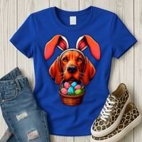 Cute Bunny Ears Redbone Coonhound Dog Easter Egg Hunt Mom Gift Women's T-Shirt thumb 3
