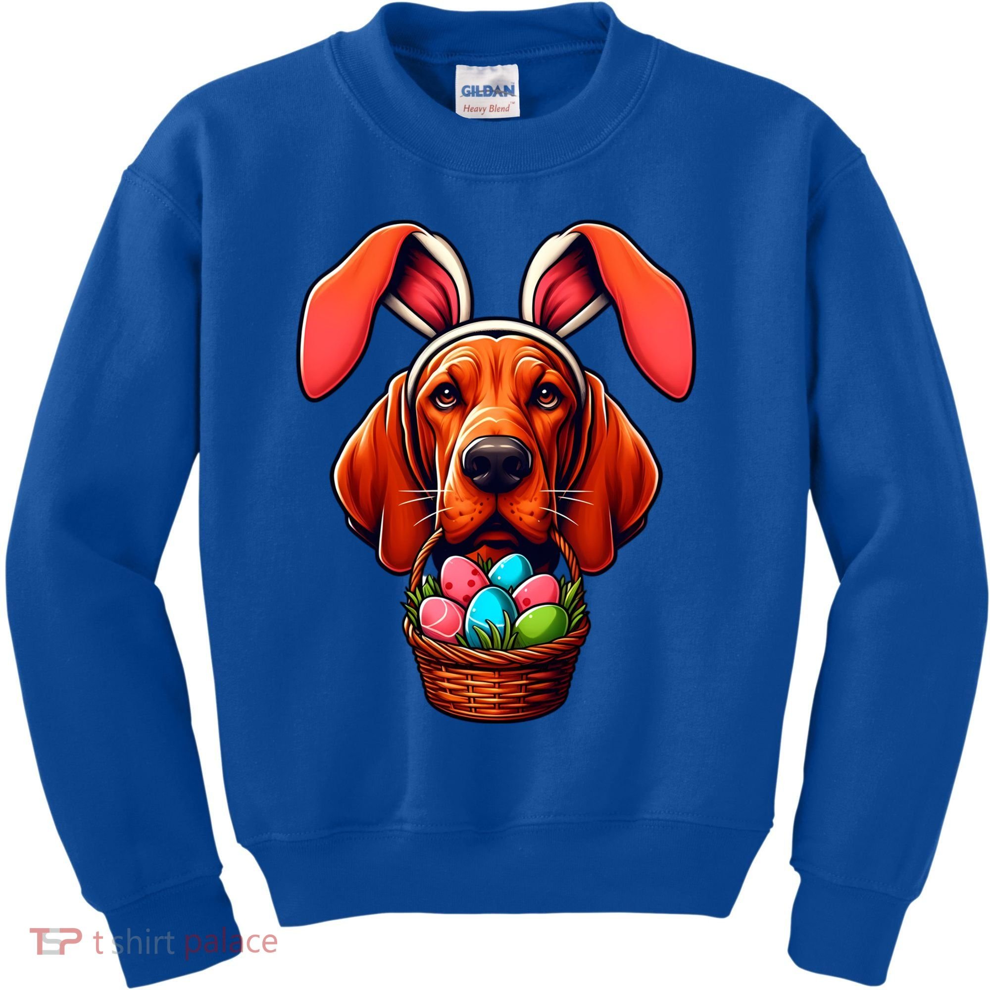 Cute Bunny Ears Redbone Coonhound Dog Easter Egg Hunt Mom Gift Kids Sweatshirt