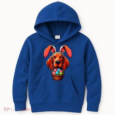 Cute Bunny Ears Redbone Coonhound Dog Easter Egg Hunt Mom Gift Kids Hoodie