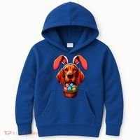 Cute Bunny Ears Redbone Coonhound Dog Easter Egg Hunt Mom Gift Kids Hoodie thumb 0