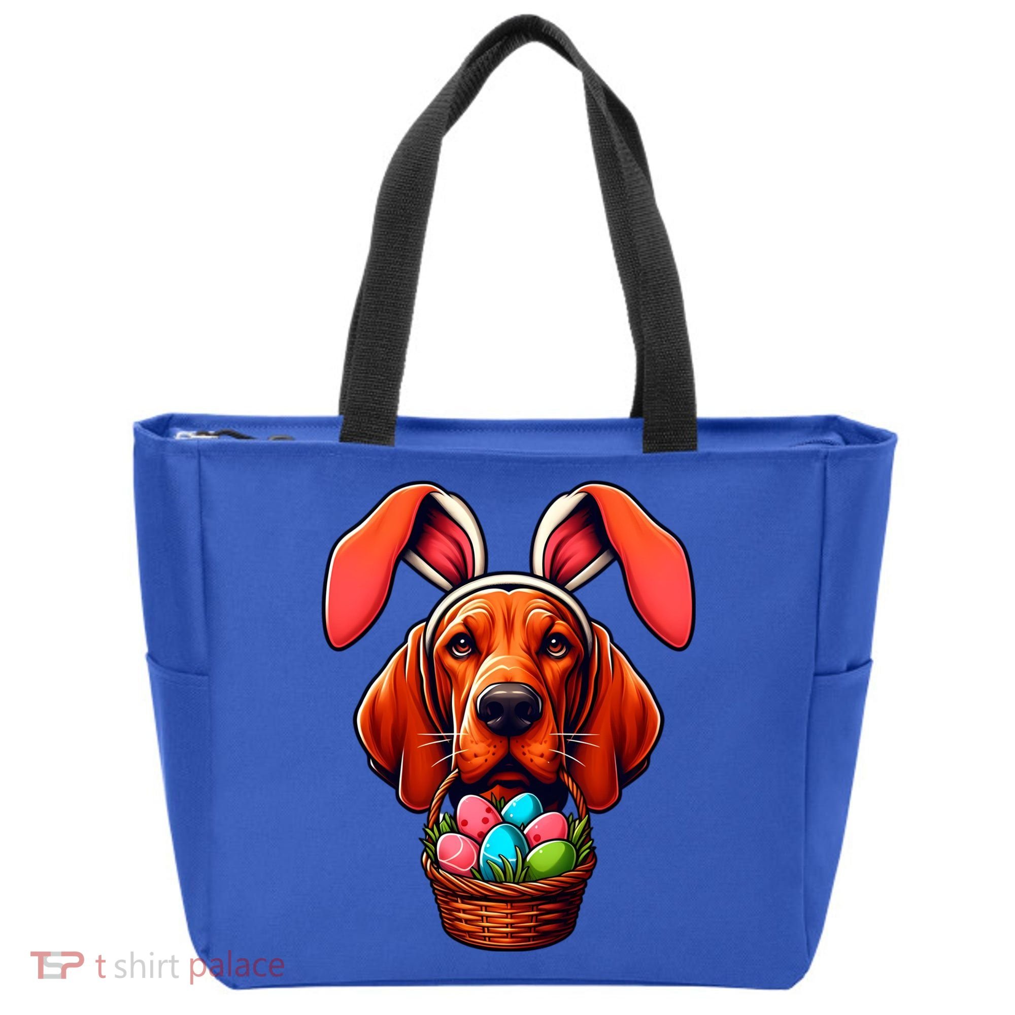 Cute Bunny Ears Redbone Coonhound Dog Easter Egg Hunt Mom Gift Tote Bag
