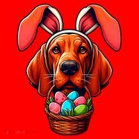 Cute Bunny Ears Redbone Coonhound Dog Easter Egg Hunt Mom Gift Santa Hat thumb 1