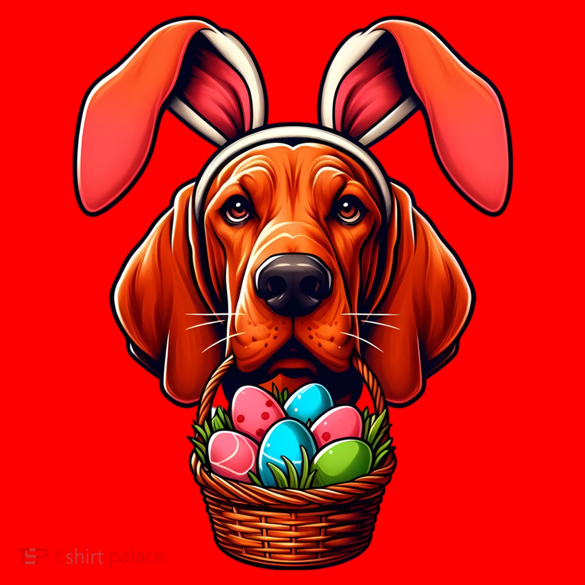 Cute Bunny Ears Redbone Coonhound Dog Easter Egg Hunt Mom Gift Santa Hat