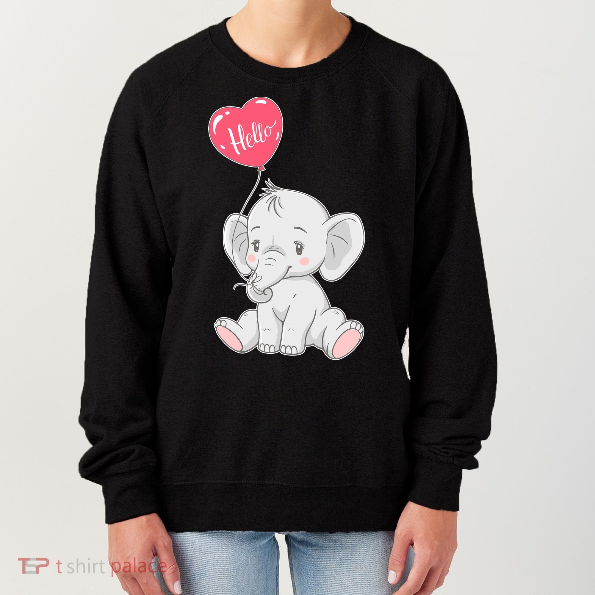 Cute Baby Elephant With Balloon Women's Sweatshirt