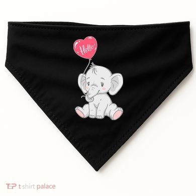 Cute Baby Elephant With Balloon USA-Made Doggie Bandana