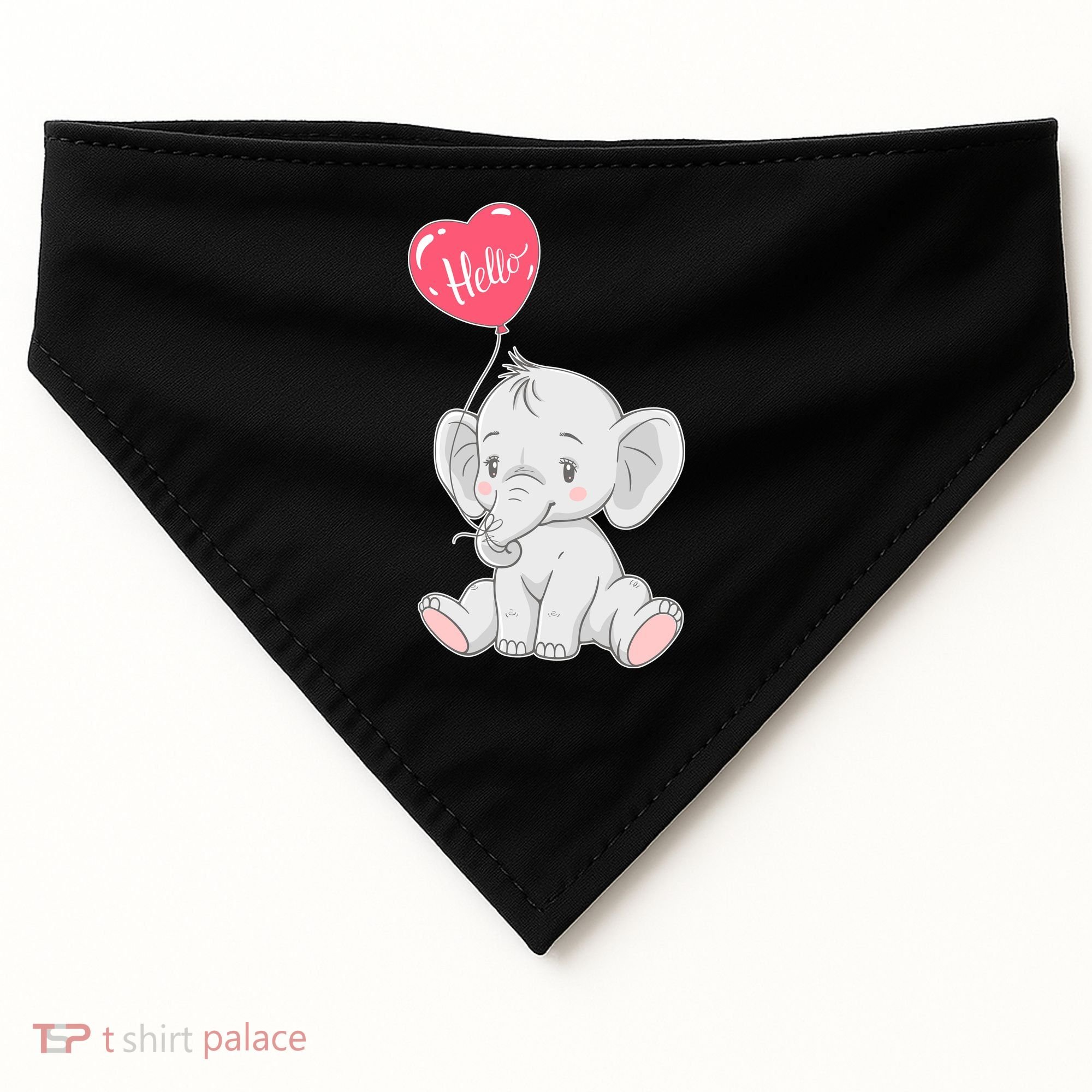 Cute Baby Elephant With Balloon USA-Made Doggie Bandana