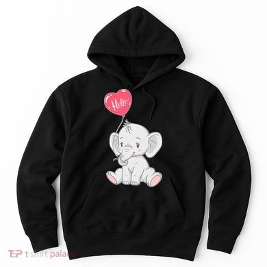 Cute Baby Elephant With Balloon Hoodie