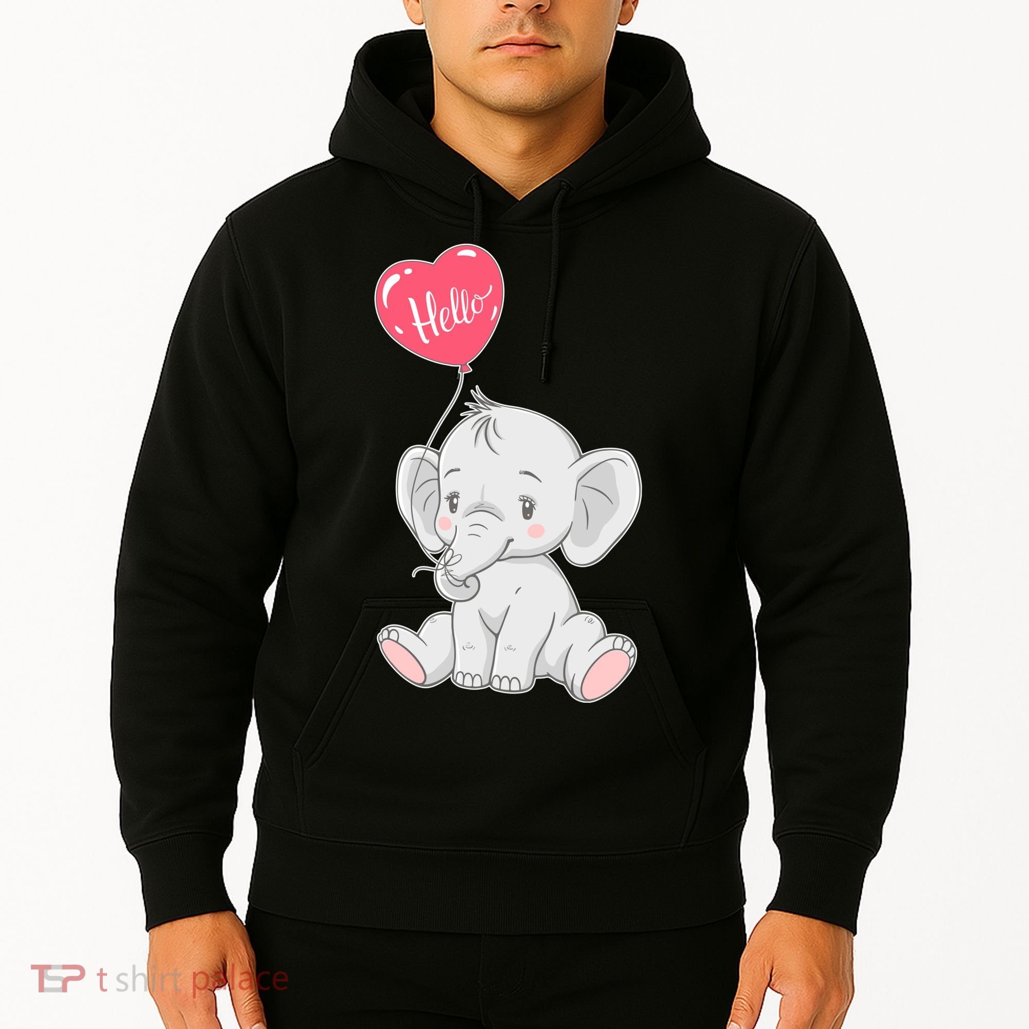 Cute Baby Elephant With Balloon Hoodie