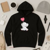 Cute Baby Elephant With Balloon Hoodie thumb 3