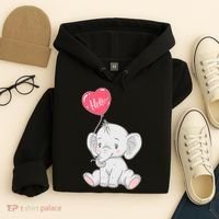 Cute Baby Elephant With Balloon Hoodie thumb 4