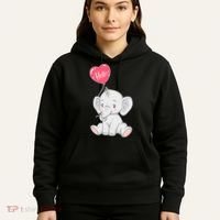 Cute Baby Elephant With Balloon Hoodie thumb 5