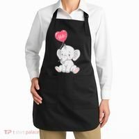 Cute Baby Elephant With Balloon Apron thumb 2