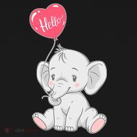 Cute Baby Elephant With Balloon Apron thumb 3