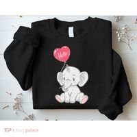 Cute Baby Elephant With Balloon Sweatshirt thumb 2