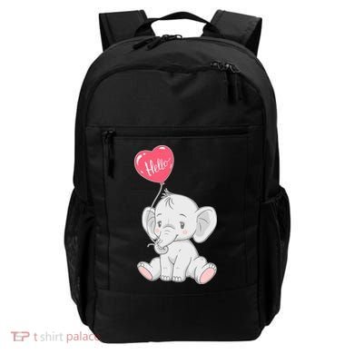 Cute Baby Elephant With Balloon Backpack