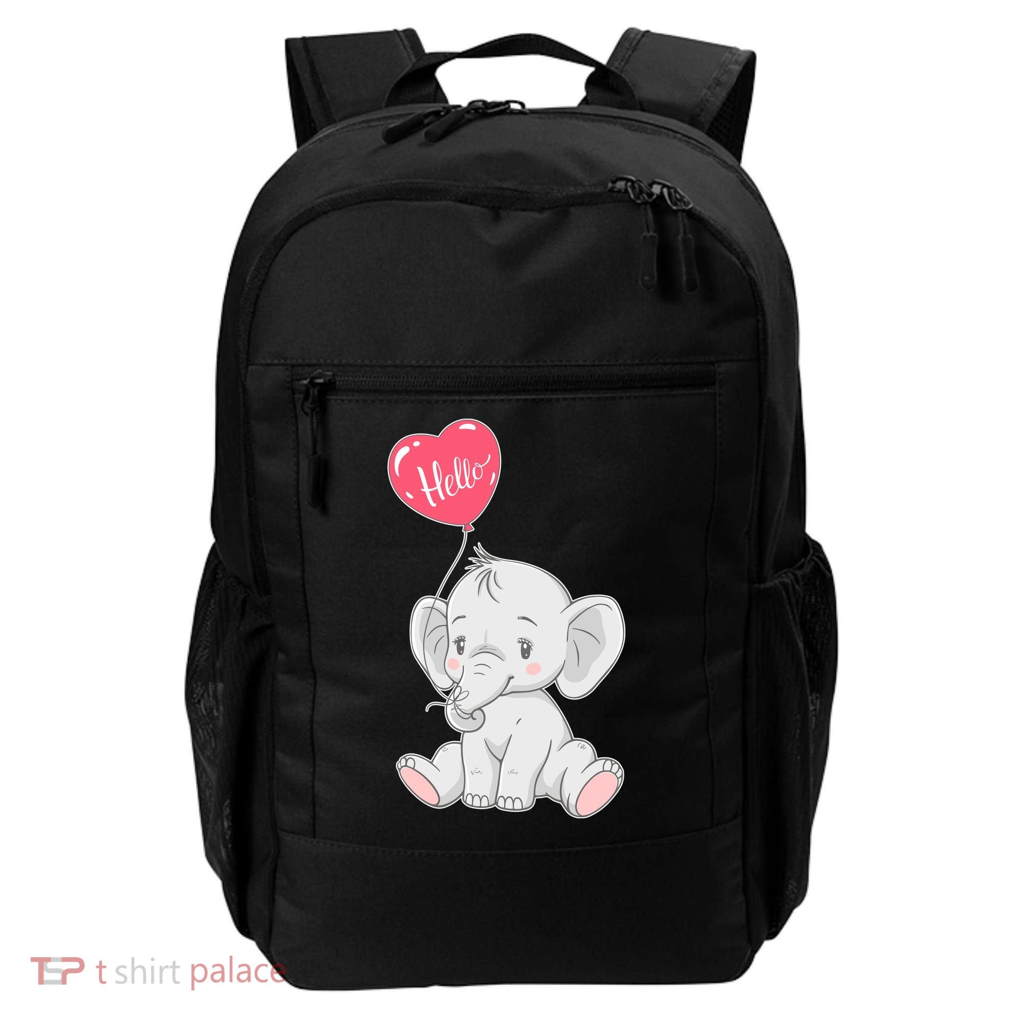 Cute Baby Elephant With Balloon Backpack