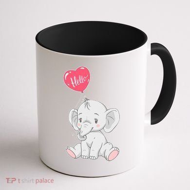 Cute Baby Elephant With Balloon Coffee Mug back