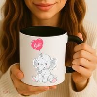 Cute Baby Elephant With Balloon Coffee Mug thumb 3