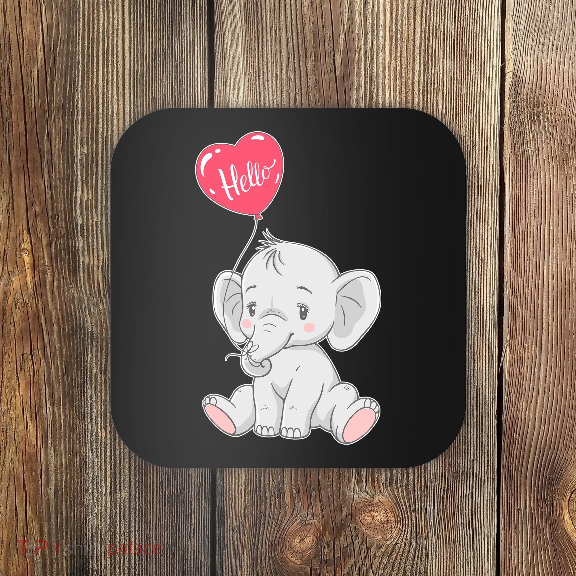 Cute Baby Elephant With Balloon Coaster