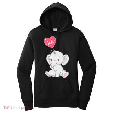 Cute Baby Elephant With Balloon Women's Hoodie
