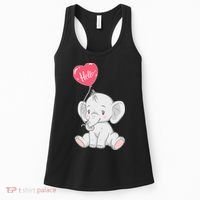 Cute Baby Elephant With Balloon Women's Tank Top thumb 0