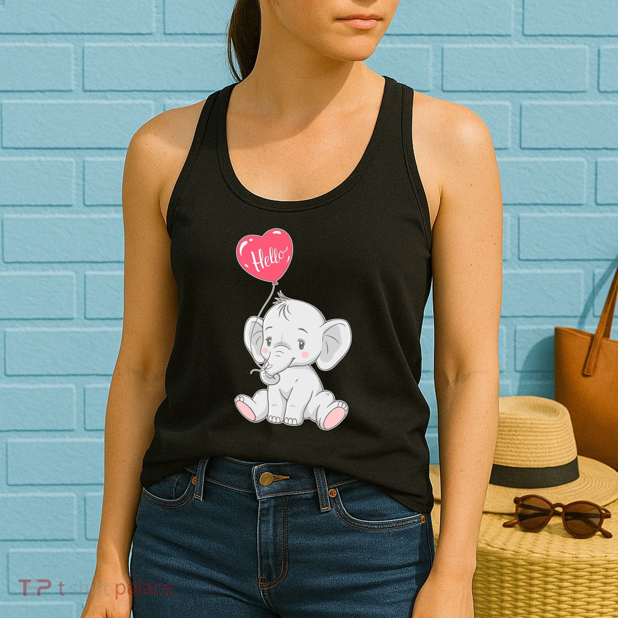 Cute Baby Elephant With Balloon Women's Tank Top