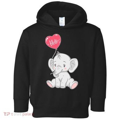 Cute Baby Elephant With Balloon Toddler Hoodie