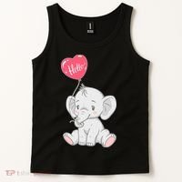 Cute Baby Elephant With Balloon Tank Top thumb 2
