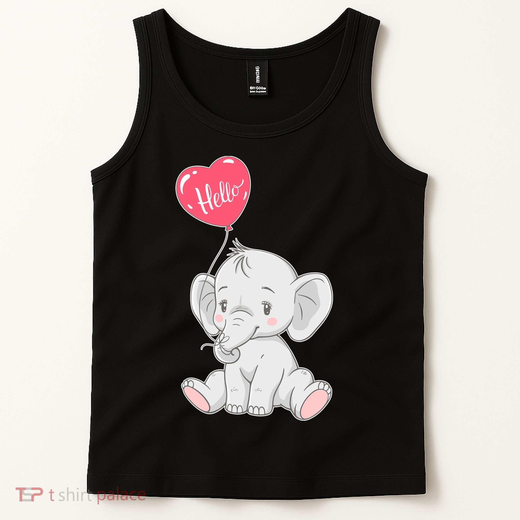 Cute Baby Elephant With Balloon Tank Top