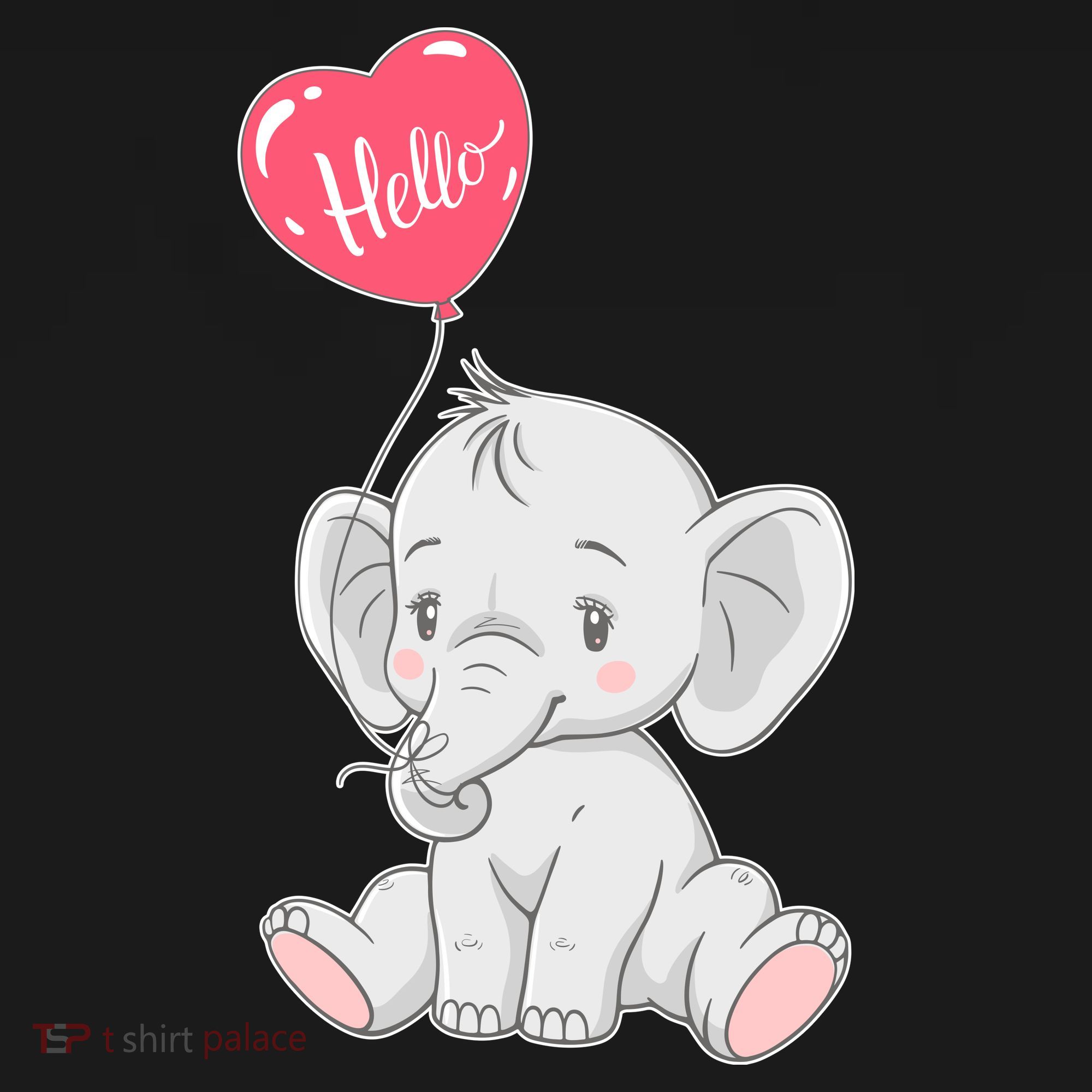 Cute Baby Elephant With Balloon Visor