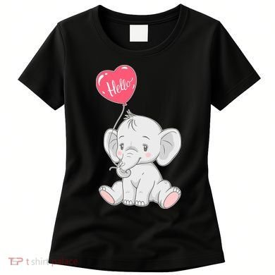 Cute Baby Elephant With Balloon Women's T-Shirt