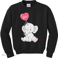 Cute Baby Elephant With Balloon Kids Sweatshirt thumb 0