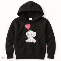 Cute Baby Elephant With Balloon Kids Hoodie thumb 0