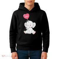 Cute Baby Elephant With Balloon Kids Hoodie thumb 4