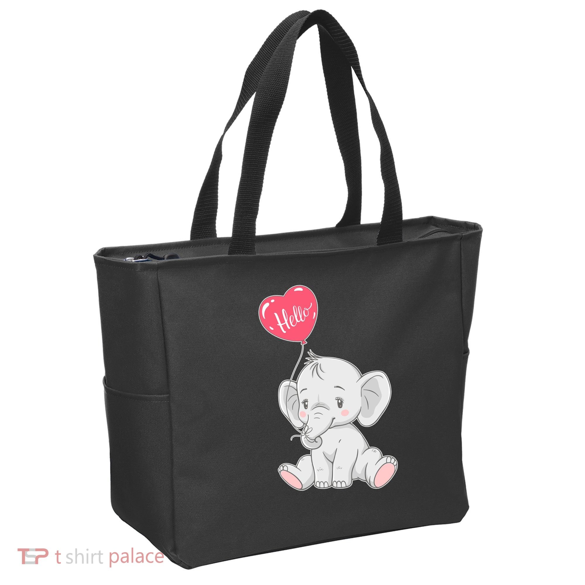 Cute Baby Elephant With Balloon Tote Bag