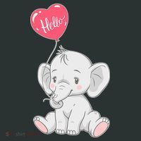 Cute Baby Elephant With Balloon Infant Baby Jersey Bodysuit thumb 2