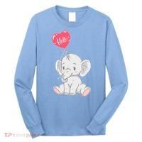 Cute Baby Elephant With Balloon Long Sleeve Shirt thumb 0