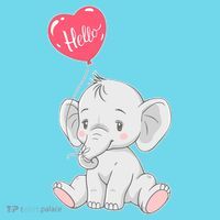 Cute Baby Elephant With Balloon Long Sleeve Shirt thumb 2