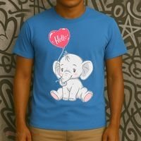 Cute Baby Elephant With Balloon T-Shirt thumb 3
