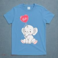 Cute Baby Elephant With Balloon T-Shirt thumb 4