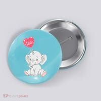Cute Baby Elephant With Balloon Button thumb 0