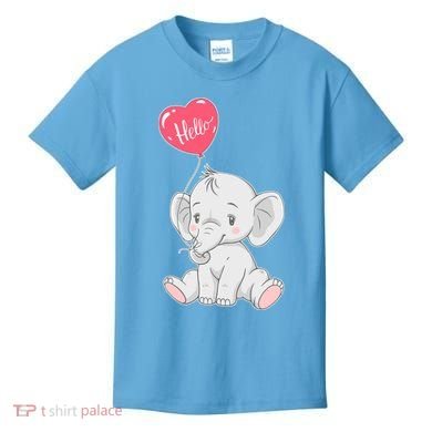 Cute Baby Elephant With Balloon Kids T-Shirt